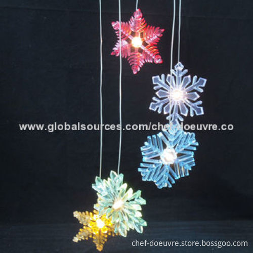 Battery Operated Snowflake Hanging UFO with LED